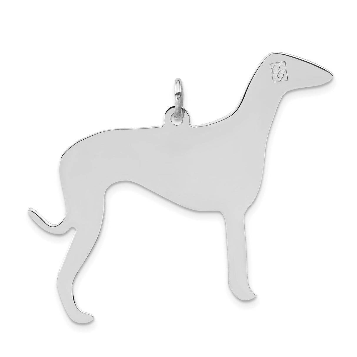 Sterling Silver Greyhound Pendant, Sleek Dog Silhouette Charm, Pet Memorial Jewelry
