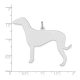 Sterling Silver Greyhound Pendant, Sleek Dog Silhouette Charm, Pet Memorial Jewelry