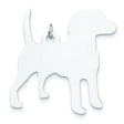 Sterling Silver Dog Pendant Charm, Standing Dog Silhouette, Minimalist Pet Lover Jewelry