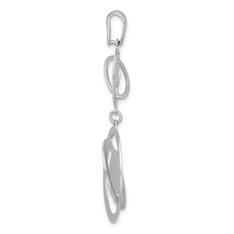 Sterling Silver Double Circle Pendant, Abstract Geometric Dangle Design for Women