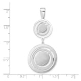 Sterling Silver Double Circle Pendant, Abstract Geometric Dangle Design for Women