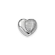 Sterling Silver Heart Pendant with Half Polished Ridged Texture, Modern Minimalist Design