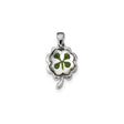Sterling Silver Pendant with Real Four-Leaf Clover in Clear Resin, Lucky Irish Charm