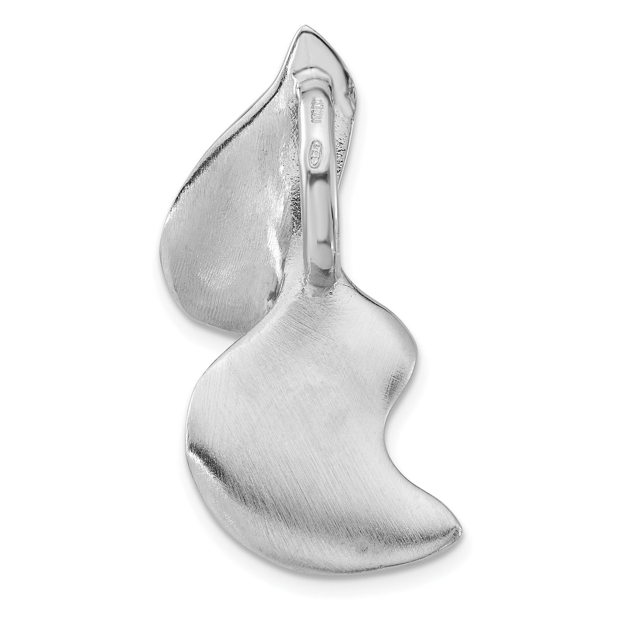 Sterling Silver Pendant with Abstract Fluid Flame Design, Minimalist Sculptural Style for Women