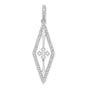 Sterling Silver Cross Pendant with Cubic Zirconia, Elongated Cut-Out Christian Design