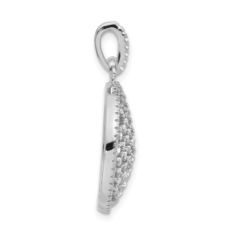 Sterling Silver Swirl Pendant with Cubic Zirconia, Round Minimalist Design for Women