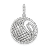 Sterling Silver Swirl Pendant with Cubic Zirconia, Round Minimalist Design for Women