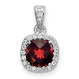 1.05 Garnet Created White Sapphire Charm Pendant in Real 925 Sterling Silver