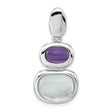 Sterling Silver Pendant with Amethyst and Mother of Pearl in Bezel Setting