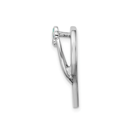 Sterling Silver Sandal Pendant with Lab Created Blue Green Opal Inlay, Floral Beach Design