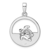 Sterling Silver Turtle Pendant with Blue Lab Created Opal, Ocean Wave Beach Theme