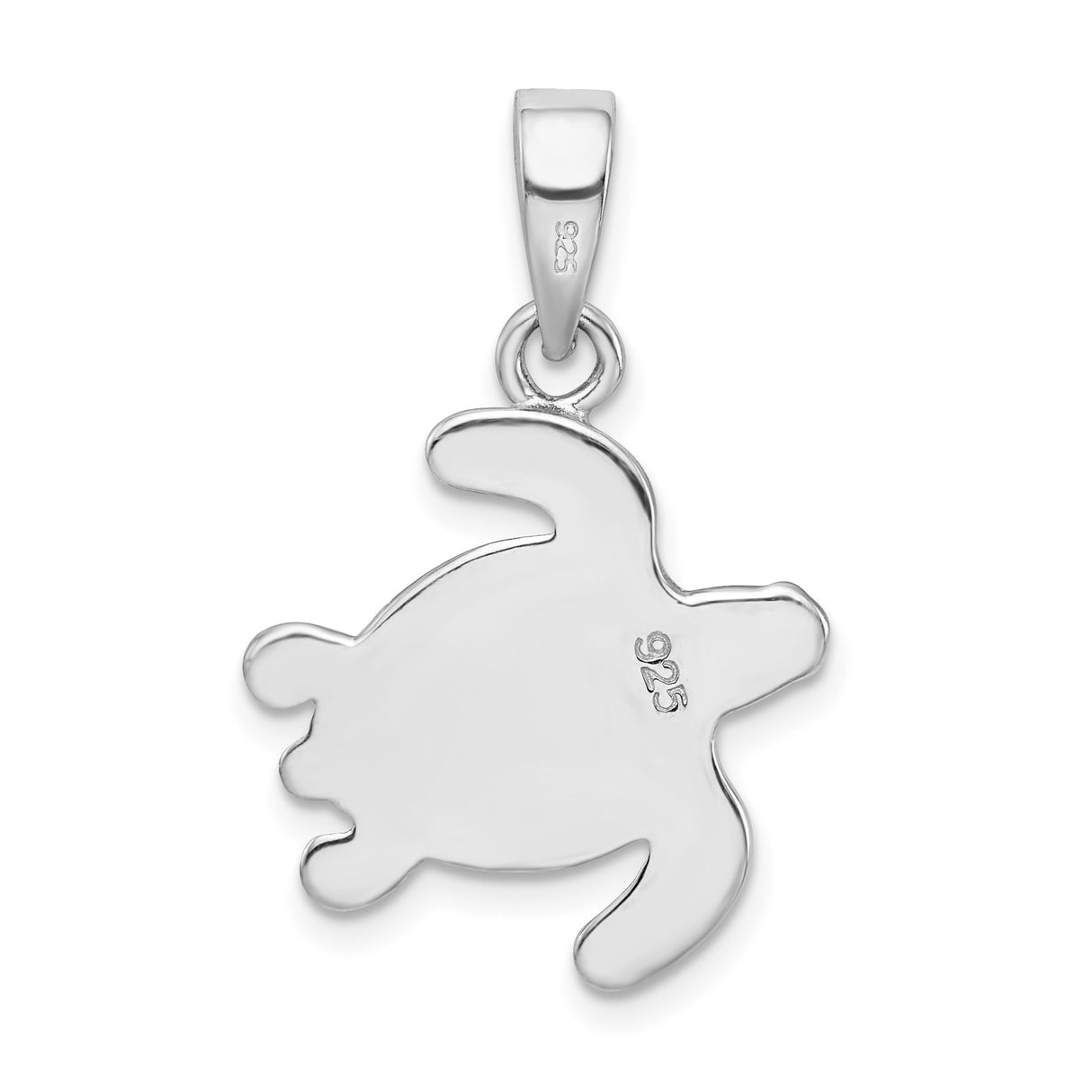 Sterling Silver Turtle Pendant with Green Blue Lab Created Opal Inlay , Ocean Theme