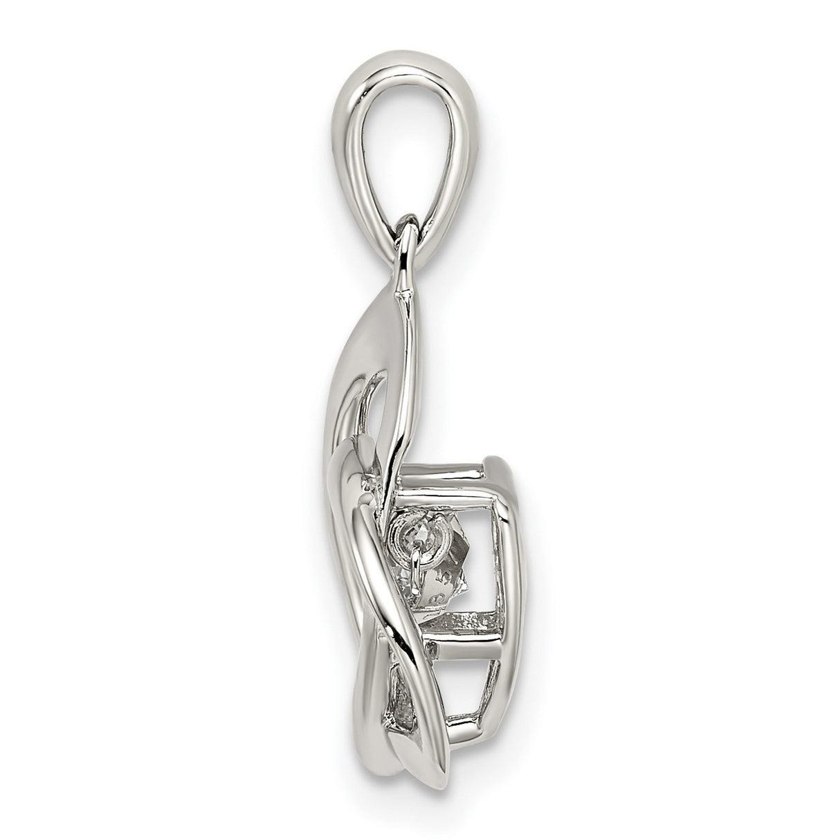 Sterling Silver Celtic Trinity Knot Pendant with Cubic Zirconia Center