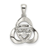 Sterling Silver Celtic Trinity Knot Pendant with Cubic Zirconia Center
