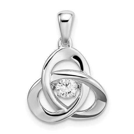Sterling Silver Celtic Trinity Knot Pendant with Cubic Zirconia Center