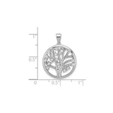 Sterling Silver Tree of Life Pendant with Lab Created Sapphire and Cubic Zirconia Accents
