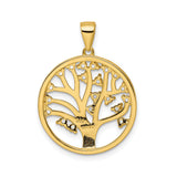 Sterling Silver Tree of Life Pendant with Lab Created Sapphire and Cubic Zirconia Accents