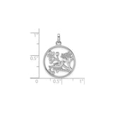 Sterling Silver Pendant with Bird on Branch, Blooming Flowers and Leaves Design