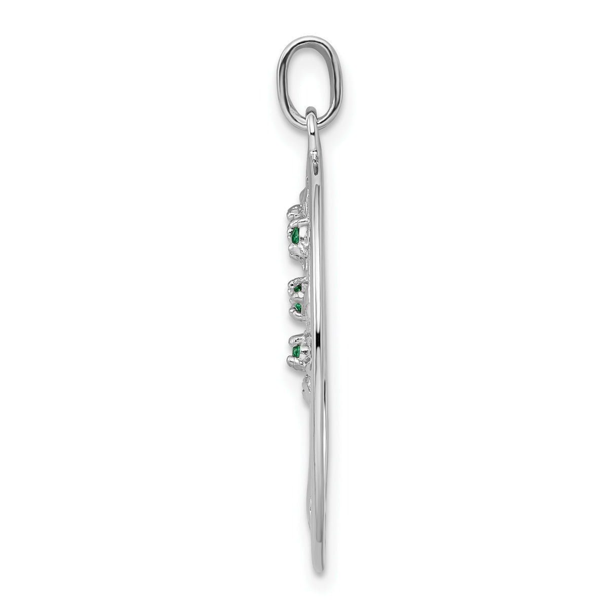 Sterling Silver Tree of Life Pendant with Green Glass Accents, Nature-Inspired Jewelry for Women