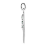Sterling Silver Tree of Life Pendant with Green Glass Accents, Nature-Inspired Jewelry for Women