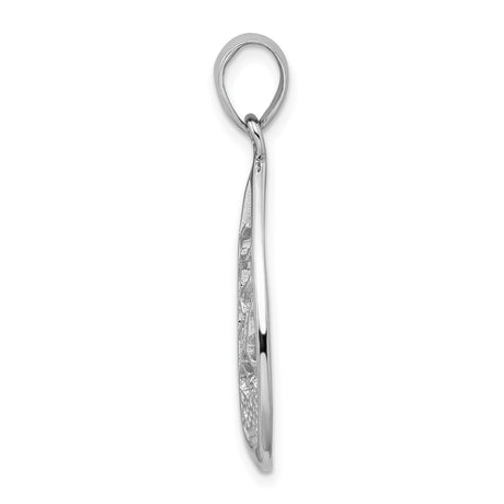 Sterling Silver Teardrop Tree Pendant with Cutout Tree of Life Design