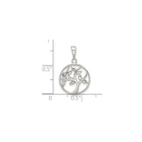 Sterling Silver Tree of Life Pendant, Openwork Circle Design, Symbolic Nature-Inspired Jewelry for Women