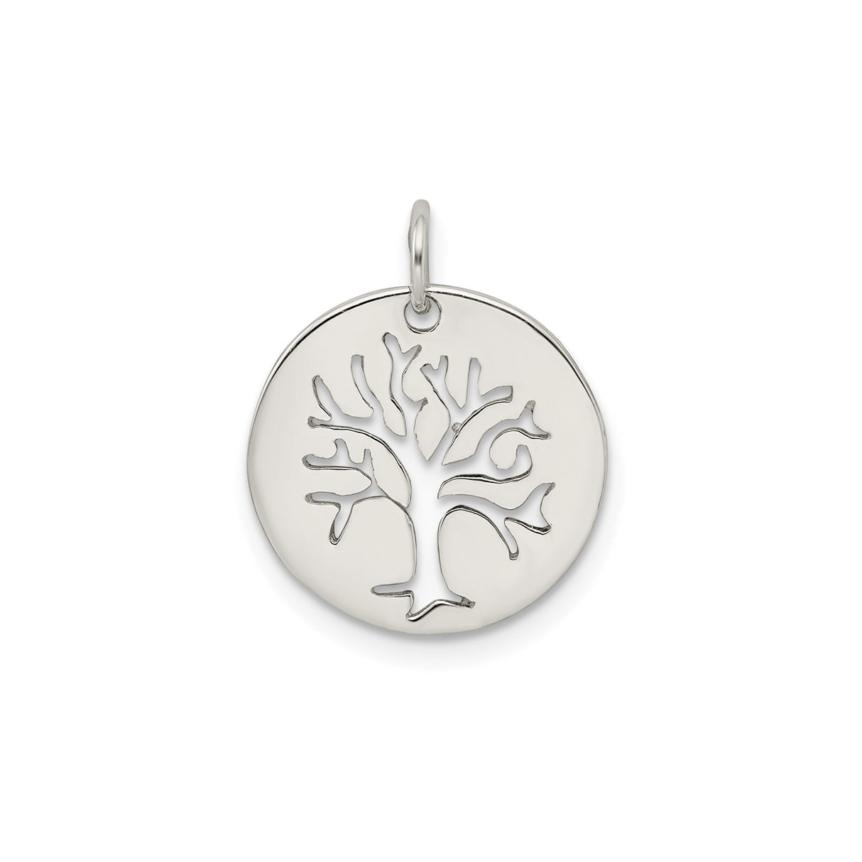 Sterling Silver Tree of Life Pendant with Cut-Out Design, Nature-Inspired Jewelry for Women or Unisex Wear