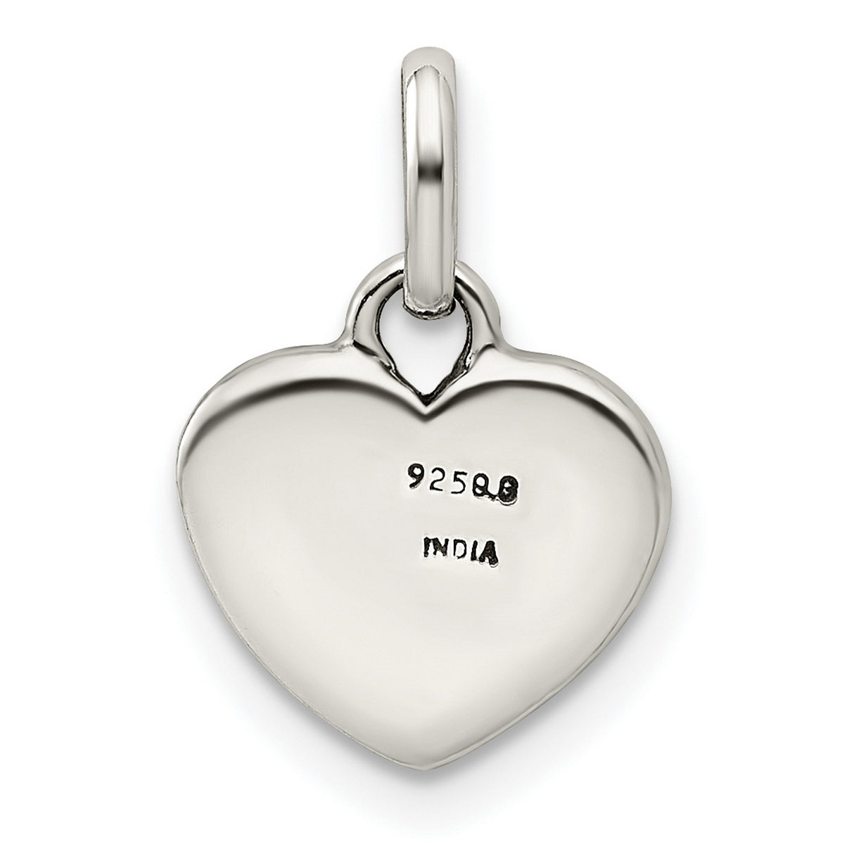 Antiqued and Polished HOPE Heart Charm Pendant in Real 925 Sterling Silver