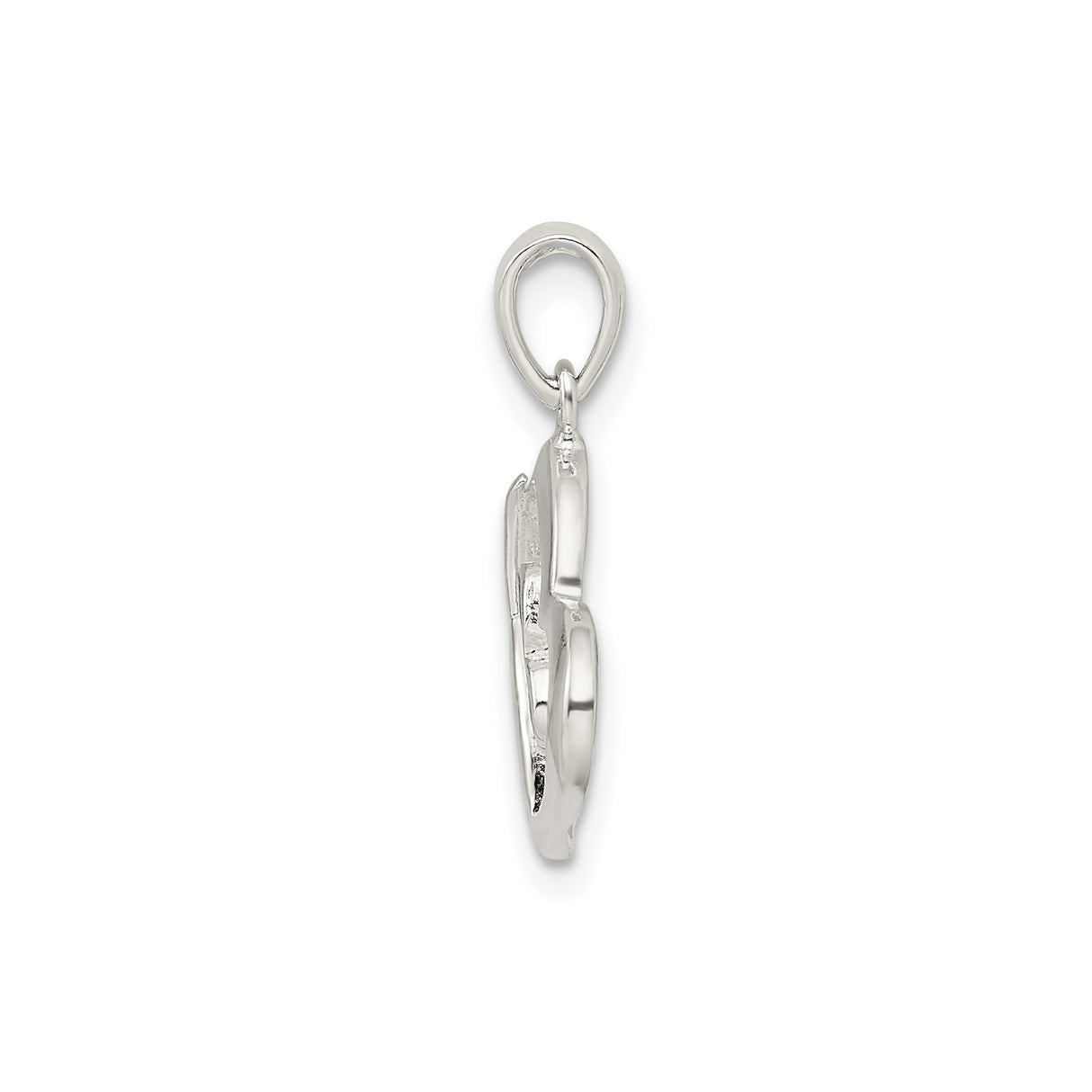 Sterling Silver Heart and Butterfly Pendant with Open Heart Design for Women
