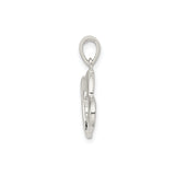 Sterling Silver Heart and Butterfly Pendant with Open Heart Design for Women