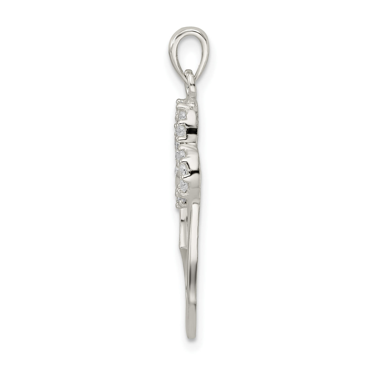 Sterling Silver Pendant with Interlocking Hearts and Cubic Zirconia Accents
