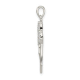 Sterling Silver Pendant with Interlocking Hearts and Cubic Zirconia Accents