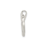 Sterling Silver Heart Pendant with Cubic Zirconia, Open Design Romantic Charm for Women