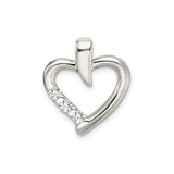 Sterling Silver Heart Pendant with Cubic Zirconia, Open Design Romantic Charm for Women