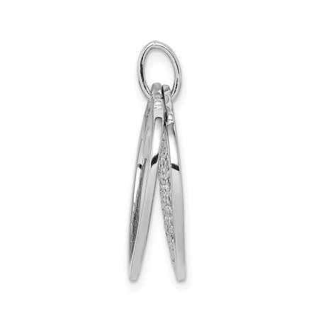 Sterling Silver Double Heart Pendant with Cubic Zirconia, Romantic Symbol of Love for Women
