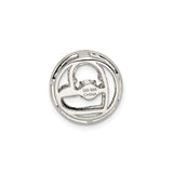 Sterling Silver Heart Pendant with Cubic Zirconia, Rose Gold Plated, Twisted Rope Design