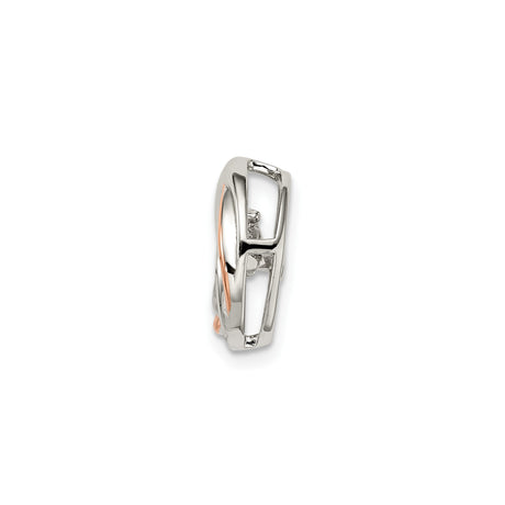 Sterling Silver Pendant with Cubic Zirconia, Rose Gold Trinity Knot Celtic Design