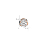 Sterling Silver Pendant with Cubic Zirconia, Rose Gold Trinity Knot Celtic Design