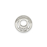 Sterling Silver Pendant with Cubic Zirconia, Open Circle Design, Modern Minimal Style