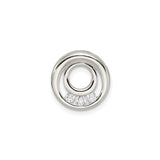 Sterling Silver Pendant with Cubic Zirconia, Open Circle Design, Modern Minimal Style