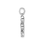 Sterling Silver Pendant with Three Cubic Zirconia Stones in S-Curve Design