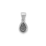 Sterling Silver Teardrop Pendant with Pave Setting and Cubic Zirconia Stones