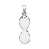 Sterling Silver Infinity Pendant with Textured Center Design, Symbol of Eternal Love
