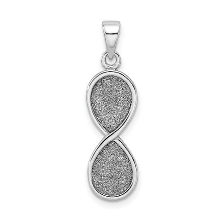 Sterling Silver Infinity Pendant with Textured Center Design, Symbol of Eternal Love