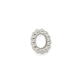 Sterling Silver Spacer Bead Charm with Cubic Zirconia, Beaded Edge Design