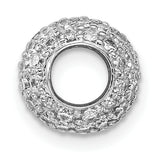 Sterling Silver Charm Bead with Cubic Zirconia Pavé, Classic Style for Womens Bracelet