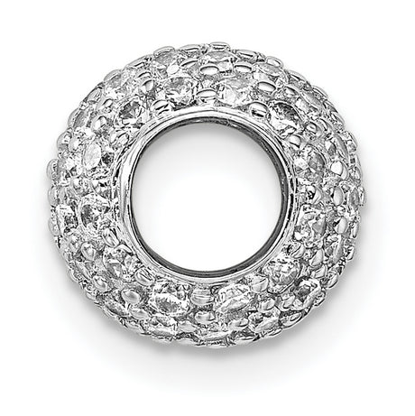 Sterling Silver Charm Bead with Cubic Zirconia Pavé, Classic Style for Womens Bracelet