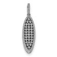 Sterling Silver Marquise Pendant with Cubic Zirconia, Evening Jewelry for Women