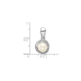 Sterling Silver Pearl Pendant with Twisted Cubic Zirconia Design for Women