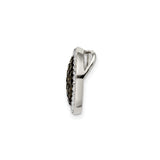 Sterling Silver Circular Charm with Black Crystal Center and White Crystal Border